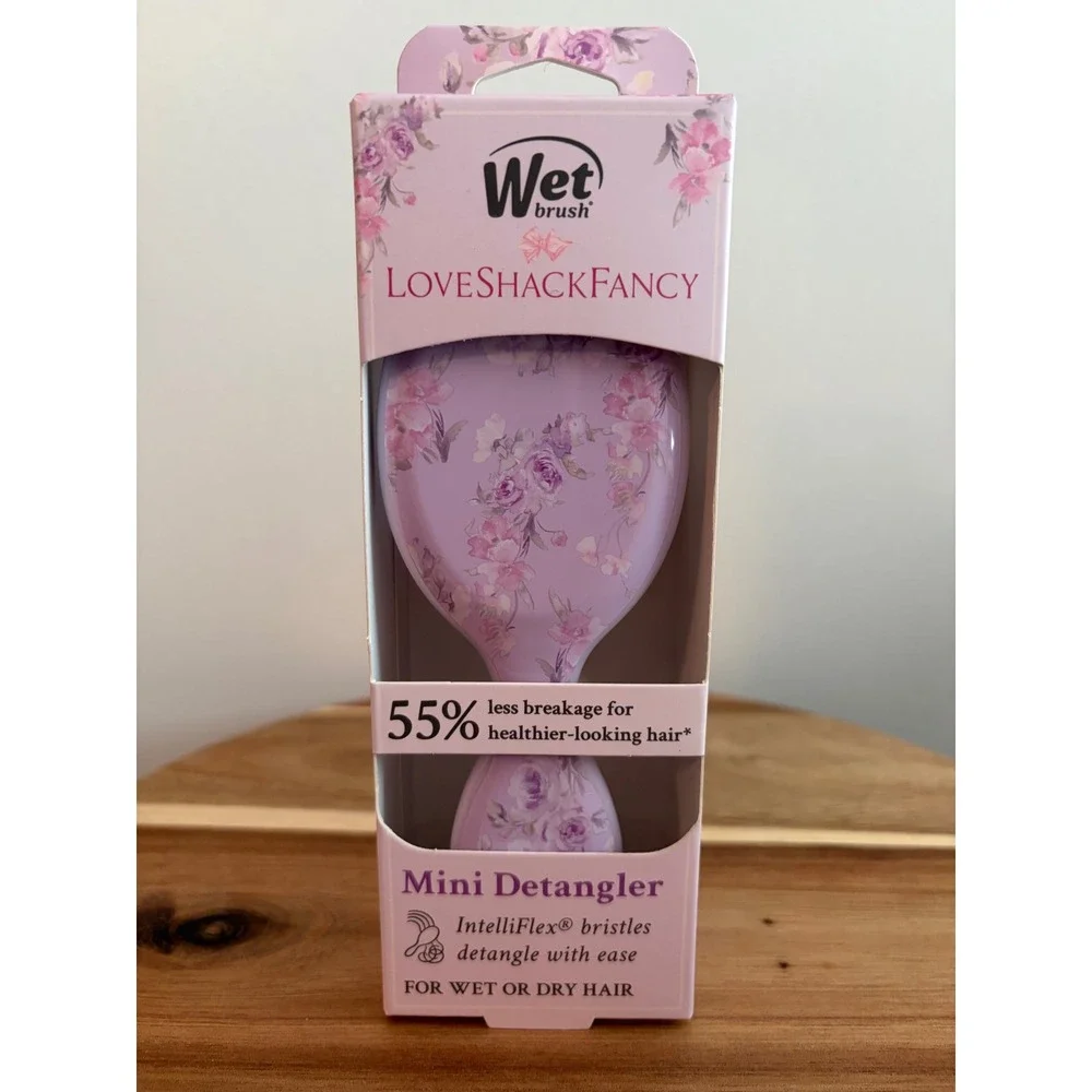 Wet Brush X Loveshackfancy Mini Detangler Brush Lavender Floral NEW